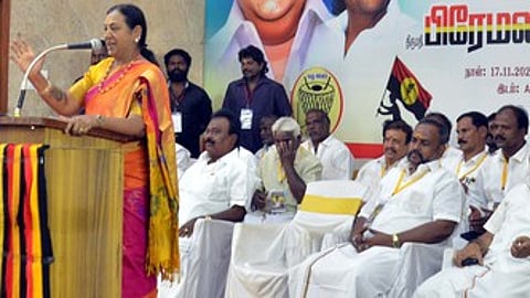 தமிழகத்தில் சட்டம்-ஒழுங்கு பிரச்னைக்கு முற்றுப்புள்ளி வைக்க வேண்டும்: பிரேமலதா விஜயகாந்த்