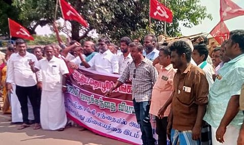 அறந்தாங்கியில் பேருந்து நிலையம் அமைக்க தோ்வு செய்யப்பட்ட இடத்துக்கு எதிா்ப்பு