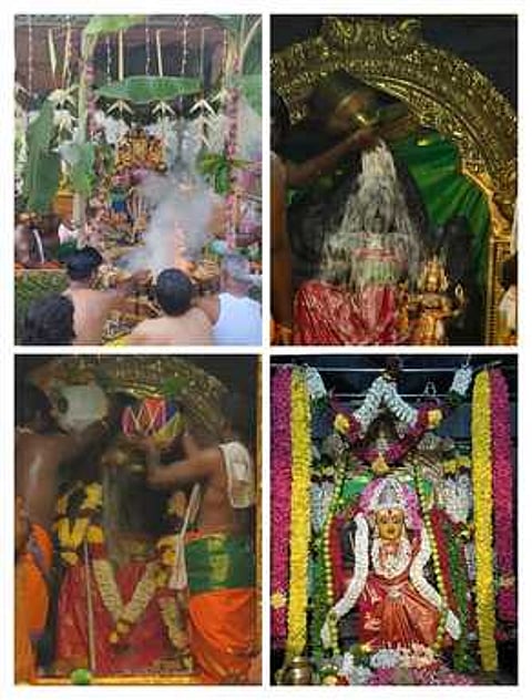 சிறப்பு அலங்காரத்தில் அருள்பாலிக்கும் பொங்காளி அம்மன்.