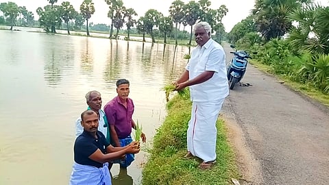 முத்துப்பேட்டை பகுதியில் வெள்ள பாதிப்பு: எம்.எல்.ஏ க.மாரிமுத்து ஆய்வு