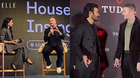 Samantha and Dhanush with David Beckham.