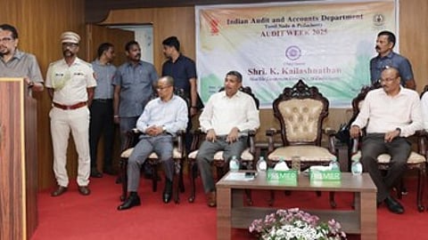 தணிக்கை வார விழா கொண்டாட்டத்தின் நிறைவு விழாவில் பேசிய புதுவை துணைநிலை ஆளுநா் கைலாசநாதன்.