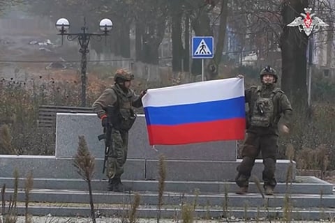 உக்ரைனின் போக்ரோவ்ஸ்க் நகரில் ரஷிய படையினா்.