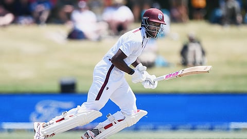 West Indies' Justin Greaves makes wins against New Zealand on Day 5 of their cricket test match in Christchurch, New Zealand,