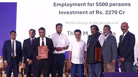 மதுரை முதலீட்டாளர்கள் மாநாட்டில் முதல்வர் ஸ்டாலின்.