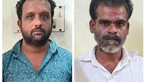 கைது செய்யப்பட்ட பாண்டி, சௌந்தர்ராஜன்.