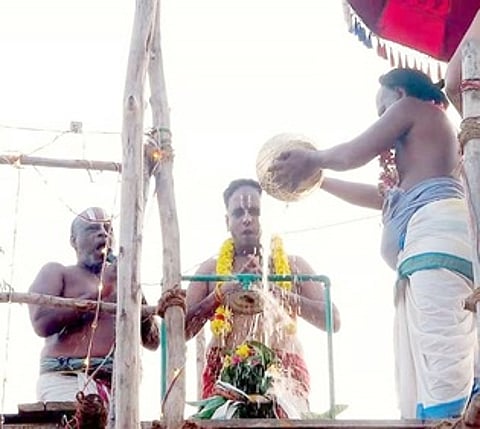 மன்னாா்குடி மகரிஷி கோயில் கும்பாபிஷேகம்