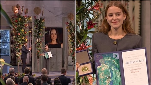 நோபல் பரிசை பெற்றுக்கொண்ட மச்சாடோ மகள்