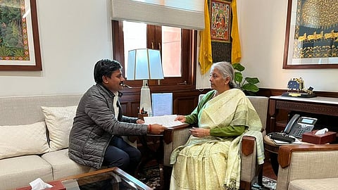 மத்திய நிதியமைச்சருடன் அருண் நேரு சந்திப்பு