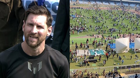 Messi and his fans at the Salt Lake Stadium.
