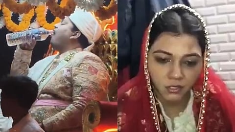 அலங்கரிக்கப்பட்ட வண்டியில் மணமகன், கண்ணீருடன் விடியோ பதிவிட்ட மணமகள்