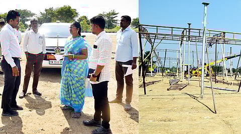 விழா முன்னேற்பாட்டுப் பணிகளை ஆய்வு செய்த கள்ளக்குறிச்சி மாவட்ட ஆட்சியா் எம்.எஸ்.பிரசாந்த்.