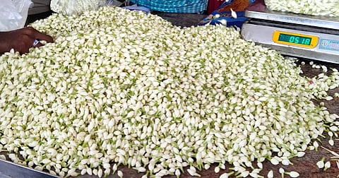 பரமத்தி வேலூரில் குண்டுமல்லிகை கிலோ ரூ.1,800-க்கு விற்பனை