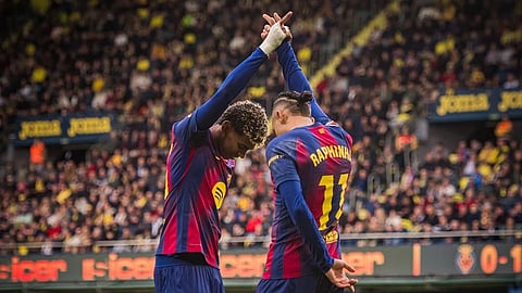 raphinha and Lamine Yamal.