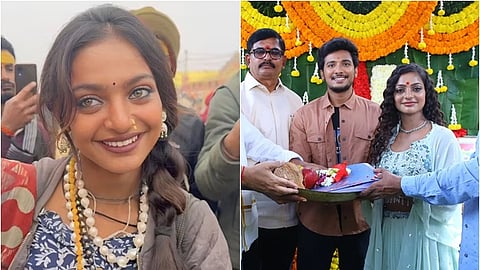 கும்பமேளாவில் மோனலிசா | புதிய படத் தயாரிப்பு பூஜையில் மோனலிசா போஸ்லே.