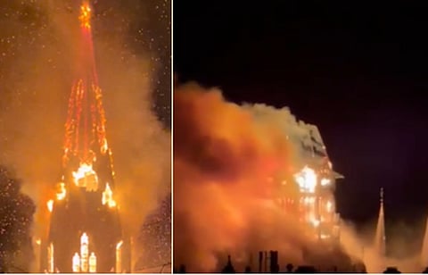 Netherland Amsterdam Vondelkerk Church fire After New Year Celebration