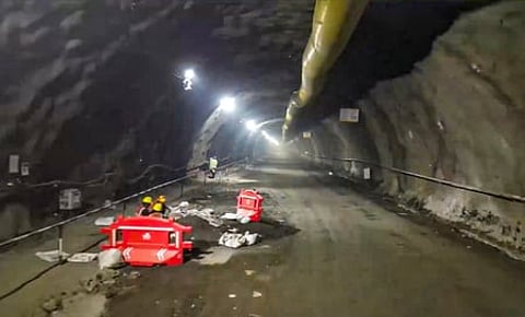 புல்லட் ரயில் பாதை அமையவுள்ள சுரங்கத்தின் உள்புறத் தோற்றம்.