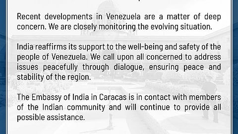 வெனிசுவேலா விவகாரம்! அமைதிப் பேச்சுவார்த்தையே தீர்வு: இந்தியா