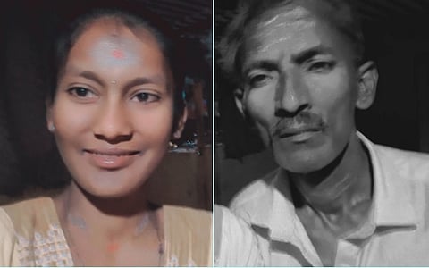 மகள் தனலட்சுமியுடன் தந்தை அண்ணாதுரை.