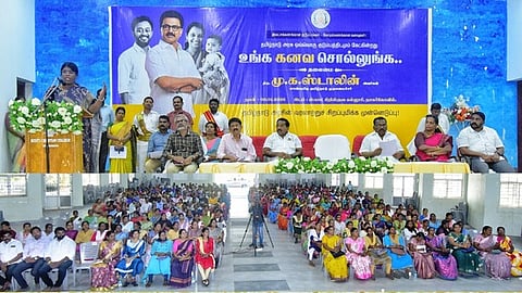 அடையாள அட்டை பெற்ற தன்னாா்வலா்களுடன் மாவட்ட ஆட்சியா் ரா. அழகுமீனா, உணவு ஆணையத் தலைவா் என். சுரேஷ்ராஜன், நாகா்கோவில் மாநகர மேயா் ரெ. மகேஷ்.