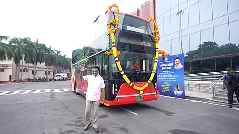 டபுள் டெக்கர் பேருந்து சேவையைதொடங்கி வைத்தார் முதல்வர் மு.க.ஸ்டாலின்