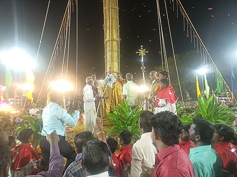 பொத்தக்காலன்விளை திருக்கல்யாண மாதா திருத்தல தோ் திருவிழா கொடியேற்றம்