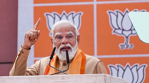 தில்லி பாஜக தலைமையகத்தில் கட்சியின் புதிய தேசிய தலைவராக நிதின் நவீன் செவ்வாய்க்கிழமை பதவியேற்ற நிகழ்ச்சியில் பேசிய பிரதமா் மோடி.