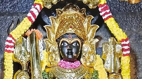 சிறப்பு அலங்காரத்தில் மூலவா் படவேட்டு எல்லையம்மன்