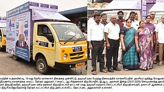 தேசிய வாக்காளா் தினத்தை முன்னிட்டு தருமபுரி நகரப் பேருந்து நிலையத்திலிருந்து விழிப்புணா்வு வாகன பேரணியை தொடங்கி வைக்கிறாா் மாவட்ட ஆட்சியா் ரெ. சதீஸ்.