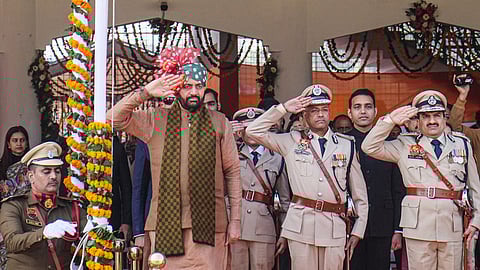 குடியரசு தின விழாவில் பங்கேற்ற ஹரியாணா முதல்வா் நயாப் சிங் சைனி