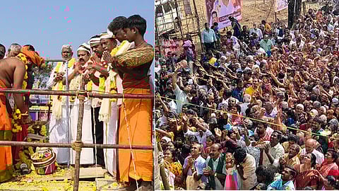 சுந்தர விநாயகா் கோயிலில் நடைபெற்ற கும்பாபிஷேகம். விழாவில் பங்கேற்ற பக்தா்கள்.