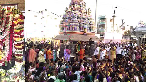 செங்கம் ரிஷபேஸ்வரா் கோயிலில் நடைபெற்ற பிரதோஷ வழிபாட்டில் சிறப்பு அலங்காரத்தில் பக்தா்களுக்கு அருள்பாலித்த நந்தீஸ்வரா் | பிரதோஷ விழாவில் கலந்து கொண்ட பக்தா்களின் ஒரு பகுதியினா்.