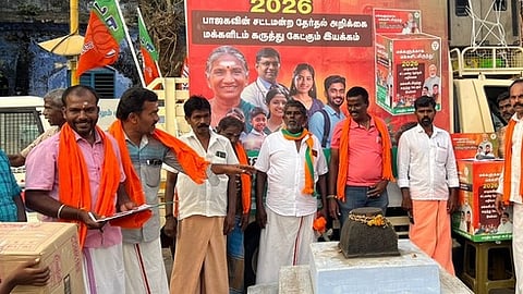 பாஜக பிரசார வாகனத்துக்கு
கடையத்தில் வரவேற்பு