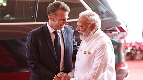 Narendra Modi holds delegation-level talks with French President Emmanuel Macron