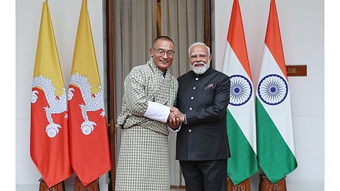 பூடான் பிரதமருடன் நரேந்திர மோடி