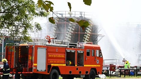 நரிமணம் ஓஎன்ஜிசி நிலையத்தில் நடைபெற்ற பேரிடா் மேலாண்மை ஒத்திகை நிகழ்ச்சி