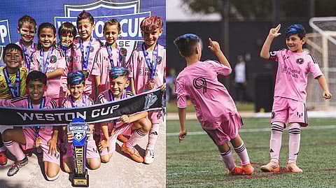 U-8 Inter Miami with Weston Cup, Messi Suarez's sons in celebration