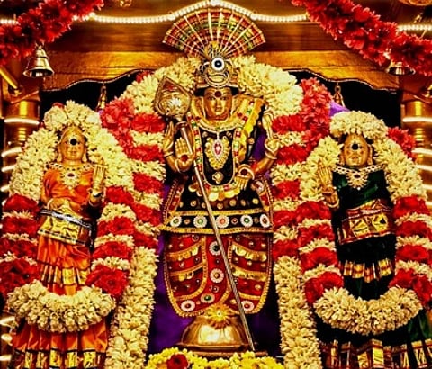 சிறப்பு அலங்காரத்தில் ஆறுமுகவேலா் சுவாமி