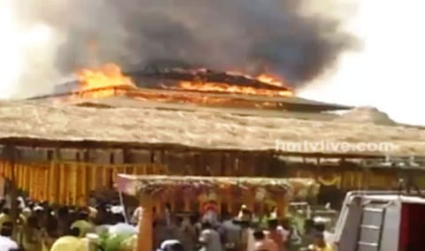 மகா சண்டி யாக பந்தலில் தீ விபத்து