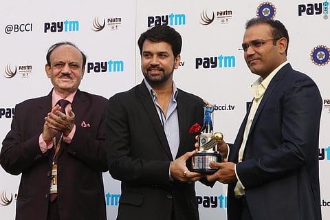 ஓய்வுபெற்ற ஷேவாக்: பி.சி.சி.ஐ. சார்பில் பாராட்டு விழா