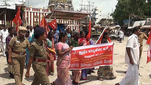 விருதுநகர் மாவட்டத்தில் இந்திய கம்யூனிஸ்ட் கட்சியினர் மறியல் போராட்டம்: 1997 பேர் கைது