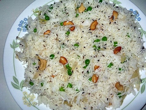 சீரகச்சாதமும் பாசிப்பயிறு கிரேவியும்...