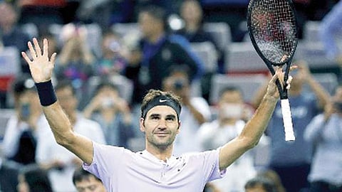 காலிறுதிக்கு முன்னேறிய மகிழ்ச்சியில் ரோஜர் ஃபெடரர்.