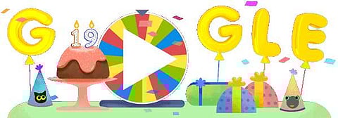 19-ஆவது பிறந்ததினம் கொண்டாடும் கூகுள்