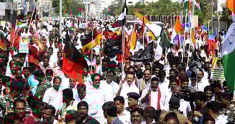ஸ்டாலின் தலைமையில் முக்கொம்புவில் இருந்து காவிரி உரிமை மீட்புப் பயணம் தொடங்கியது