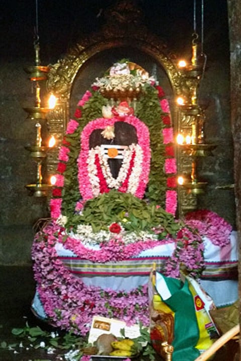 சிறப்பு அலங்காரத்தில் நன்செய் இடையாறு திருவேலீஸ்வரா்.