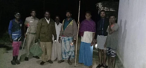 ஆம்பூர் அருகே 7 அடி நீளமுள்ள மலைப்பாம்பு பிடிபட்டது
