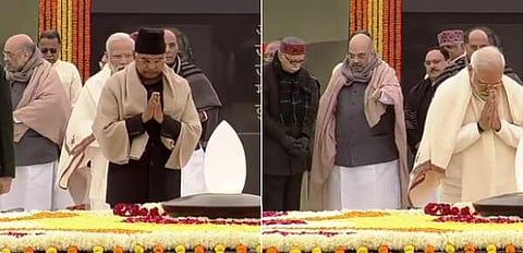 வாஜ்பாய் நினைவிடத்தில் குடியரசுத் தலைவர் ராம்நாத் கோவிந்த், மோடி மரியாதை