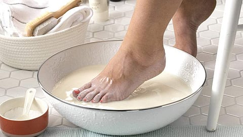 pedicure with milk