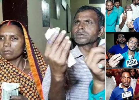 உத்தரப் பிரதேசத்தில் சந்தாலி மக்களவைத் தொகுதியில் நேற்றே விரலில் மை வைத்ததாக புகார்